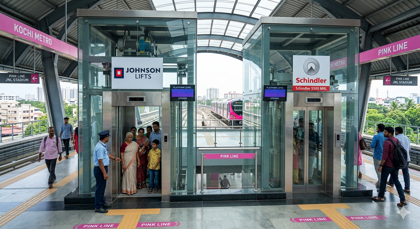 Kochi Metro Phase 2: Johnson Lifts and Schindler India Secure “Pink Line” Vertical Mobility Contracts
