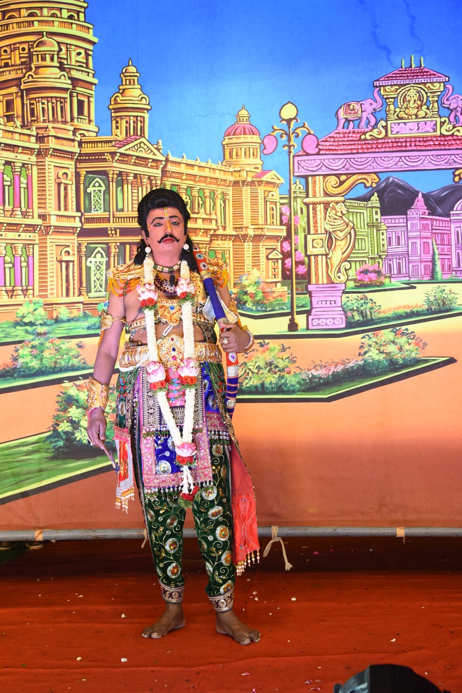 Mr Rudrappa portraying Arjuna