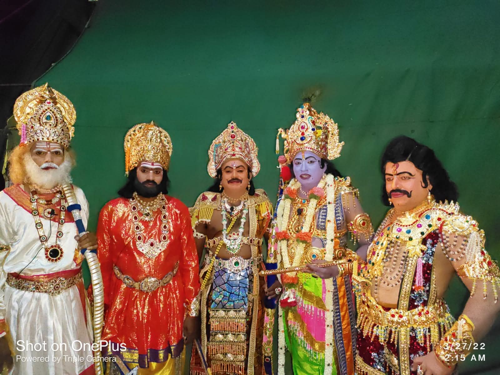 Mr Rudrappa with fellow mythological theatre performers