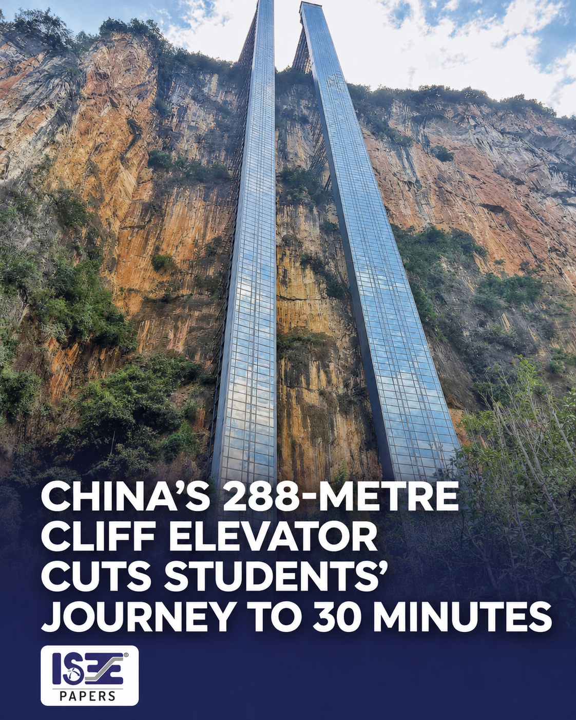 China’s 288-Metre Cliff Elevator Cuts Students’ School Journey From Three Hours to 30 Minutes
