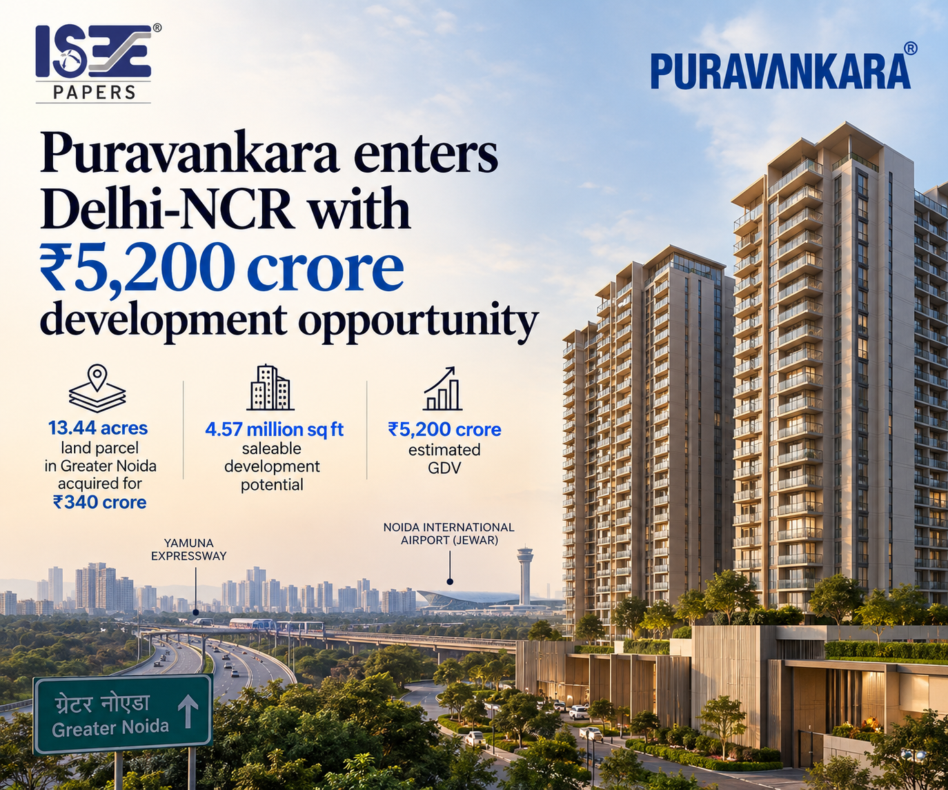 Puravankara Enters Delhi-NCR With ₹340 Crore Greater Noida Land Acquisition