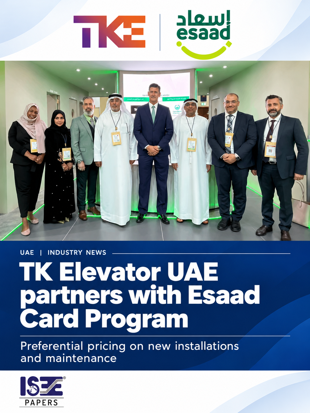 TK Elevator UAE Signs Agreement with Esaad Card Program for Installation and Maintenance Benefits