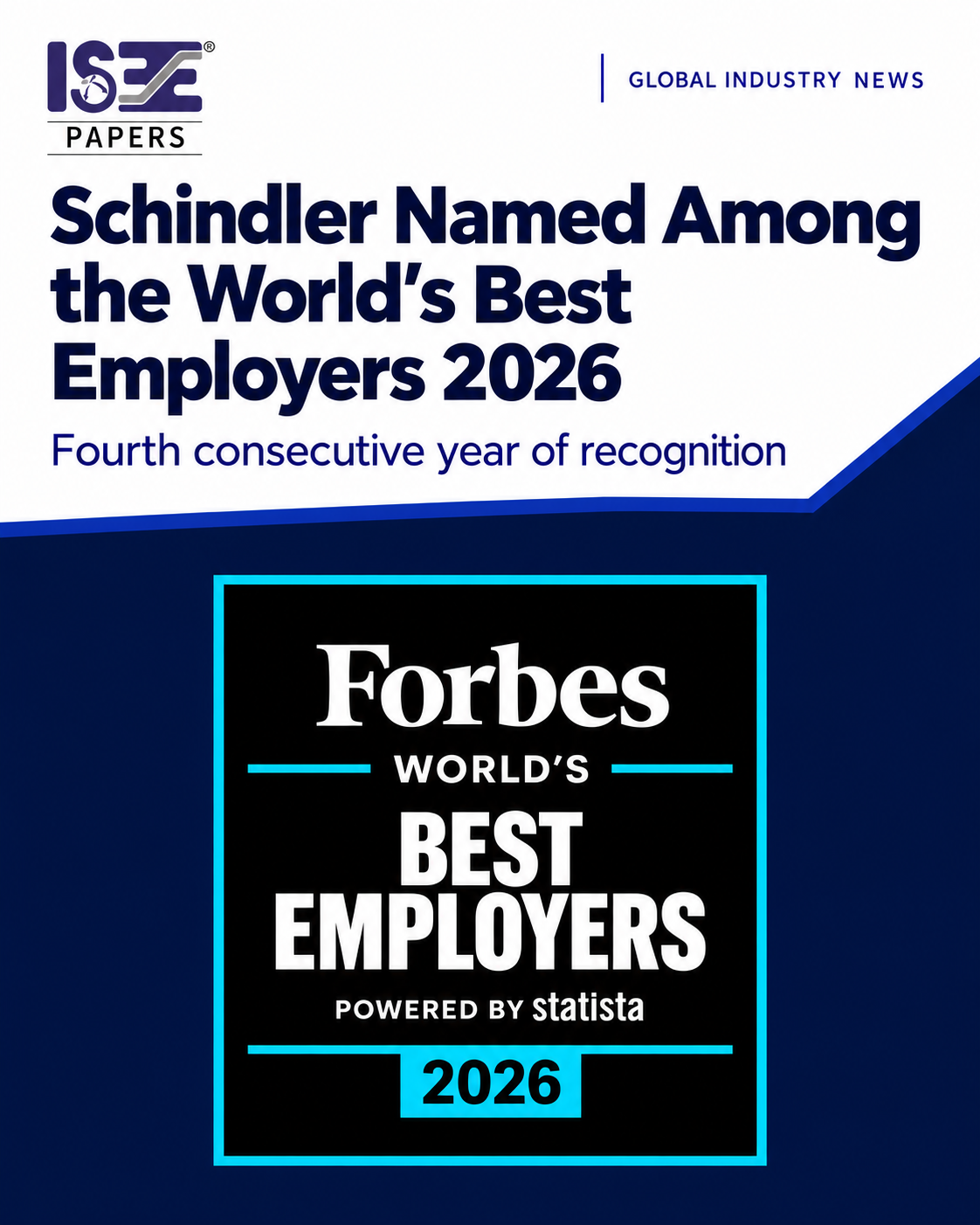 Schindler Named Among Forbes’ World’s Best Employers for Fourth Consecutive Year